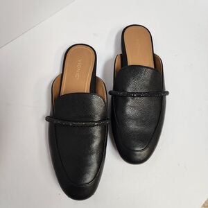 Vionic Black Seraphina Leather Slip-On Mules Size 8.5